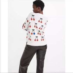 Madewell cherry sweater XS